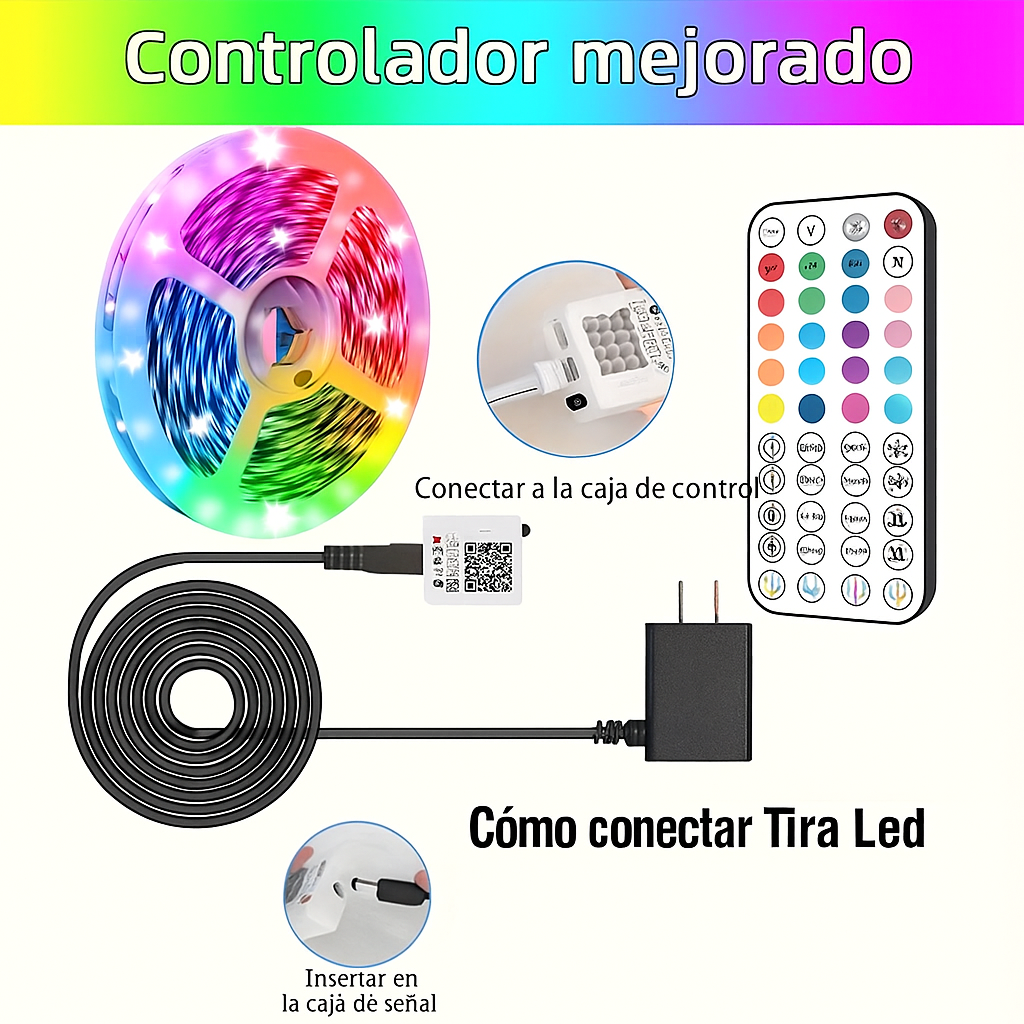 Luces LED 300ft Cambio de Color con Música