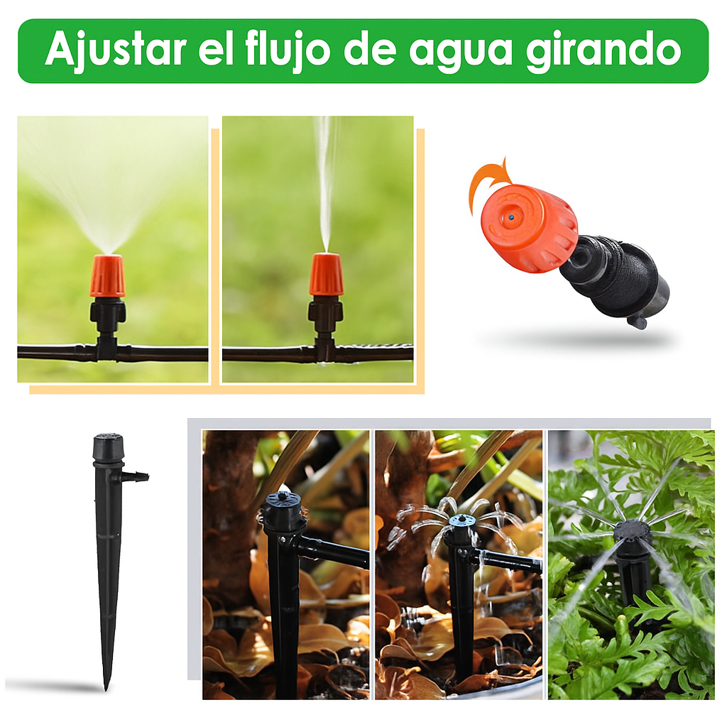 Kit Riego por Goteo 25m Jardín Automático
