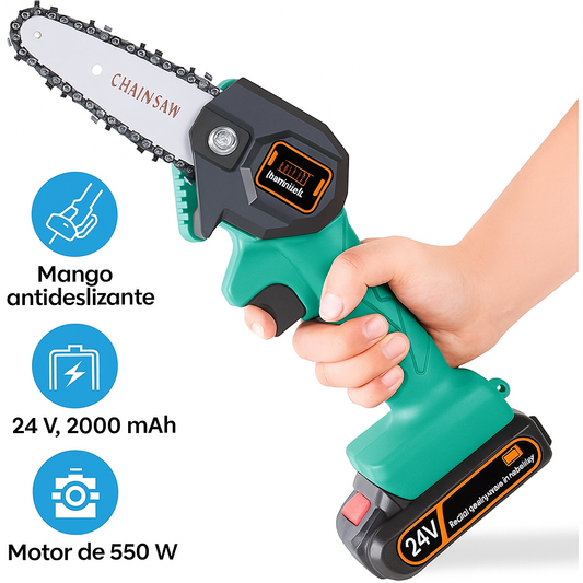 Mini Motosierra Inalámbrica 24V para Poda Precisa