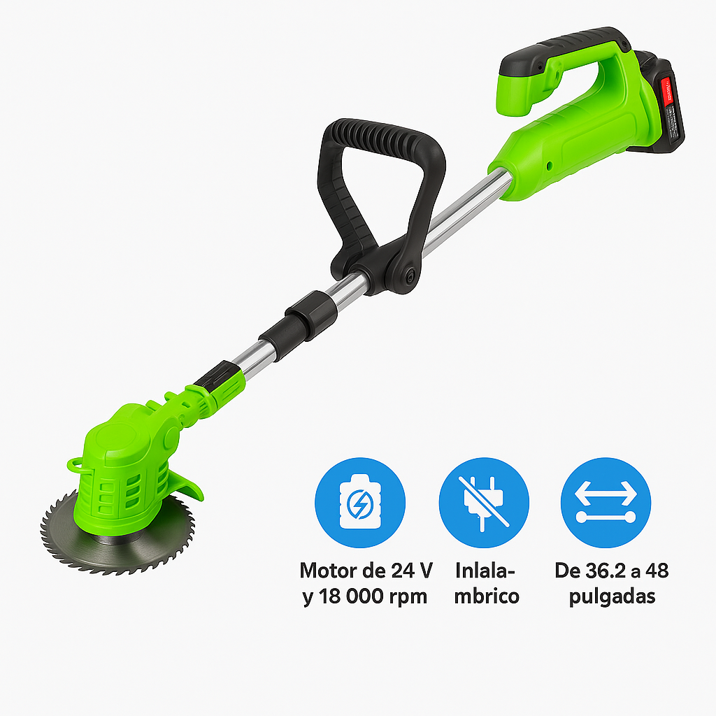 Recortadora de Césped Inalámbrica 24V Ajustable