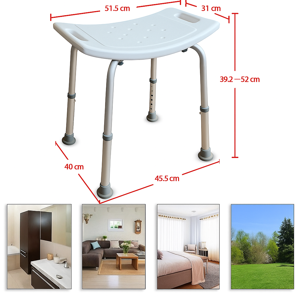 Silla de Baño Plegable Antideslizante Ajustable