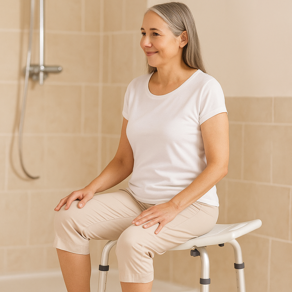 Silla de Baño Plegable Antideslizante Ajustable