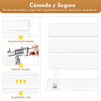 Asiento de ducha plegable - banco seguro montado en pared - ahorro de espacio
