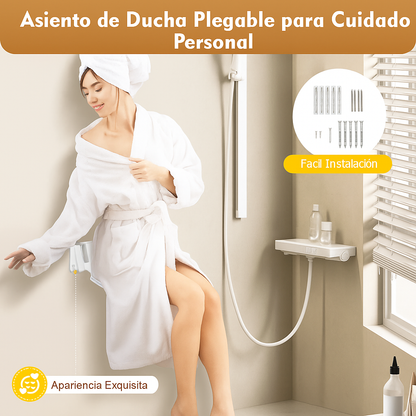 Asiento de ducha plegable - banco seguro montado en pared - ahorro de espacio