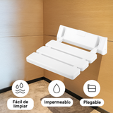 Asiento de ducha plegable - banco seguro montado en pared - ahorro de espacio