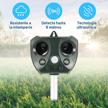 Repelente Solar Ultrasónico Exterior con Sensor de Movimiento