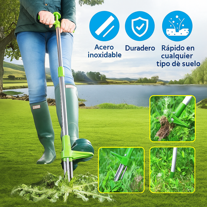 Extractor de Malezas Jardín Acero Inoxidable Ergonómico