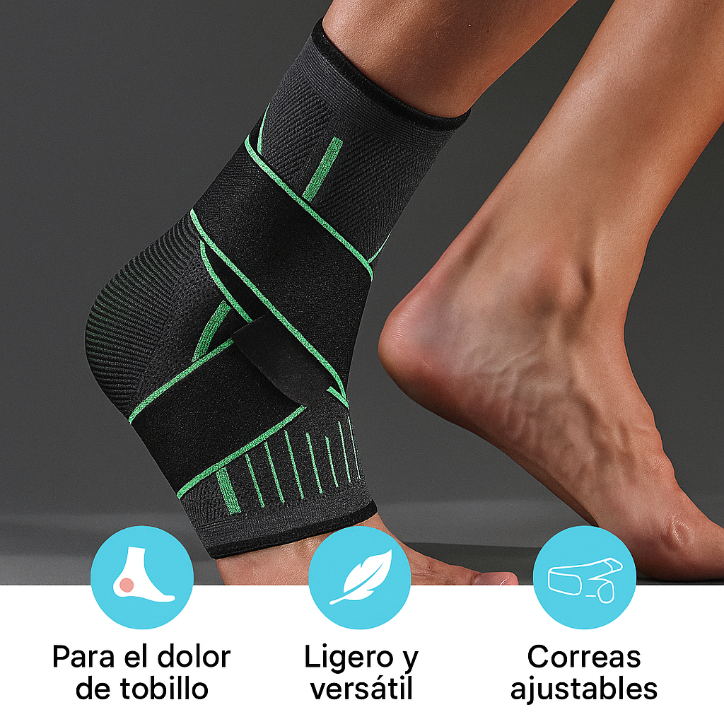 Manga de Compresión para Tobillo con Soporte Ajustable