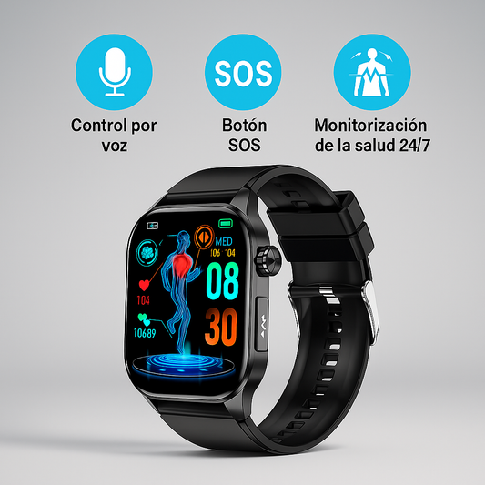 Reloj Salud Inteligente para Adultos Mayores con SOS