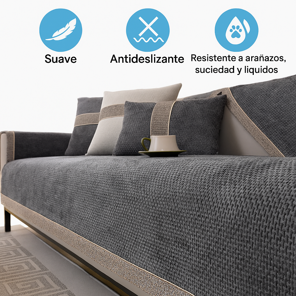 Funda de Sofá Chenille Antideslizante CozyGuard