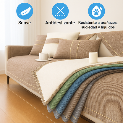 Funda de Sofá Chenille Antideslizante CozyGuard