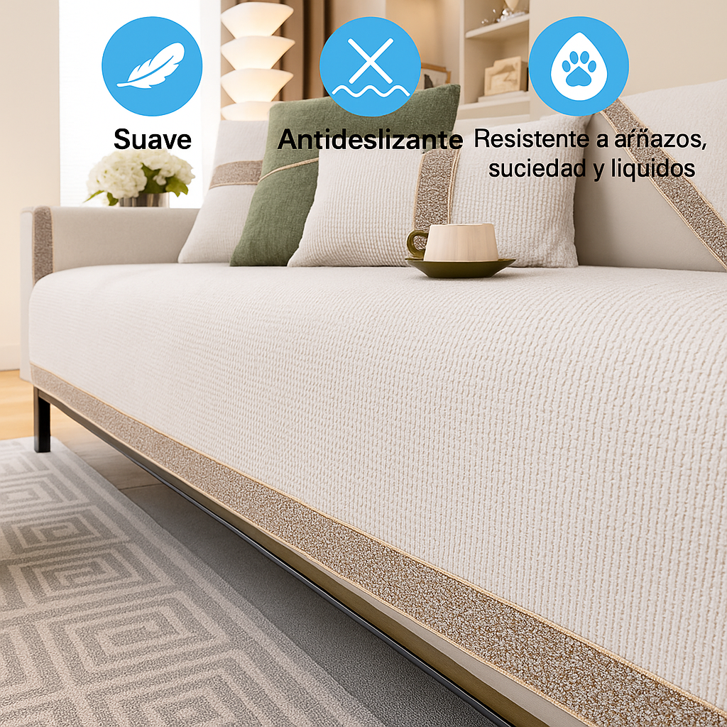 Funda de Sofá Chenille Antideslizante CozyGuard