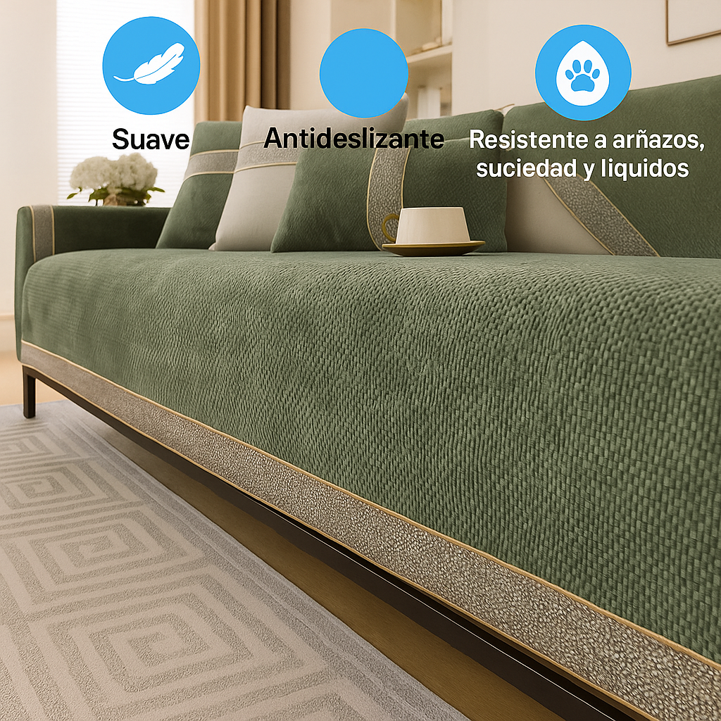 Funda de Sofá Chenille Antideslizante CozyGuard