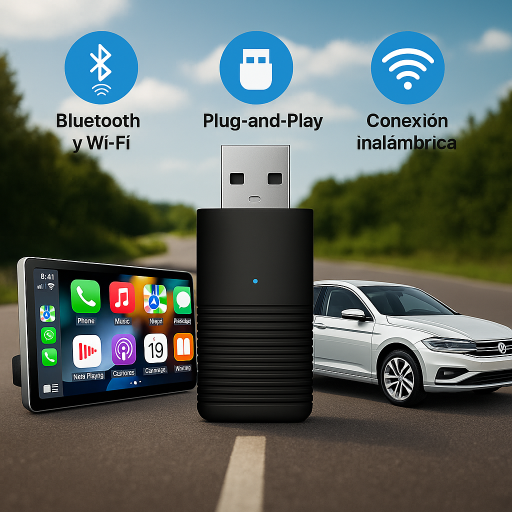Adaptador CarPlay Inalámbrico Apple y Android