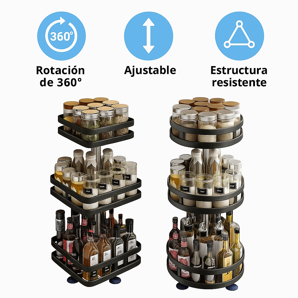 Estante Giratorio 360° FlexRack Ajustable