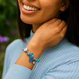 Pulsera de Plata Esterlina con Charms Florales