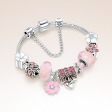 Pulsera de Plata Esterlina con Charms Florales