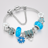 Pulsera de Plata Esterlina con Charms Florales