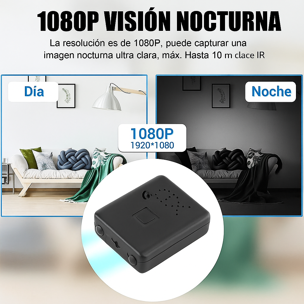 Mini Cámara Oculta Inalámbrica WiFi HD