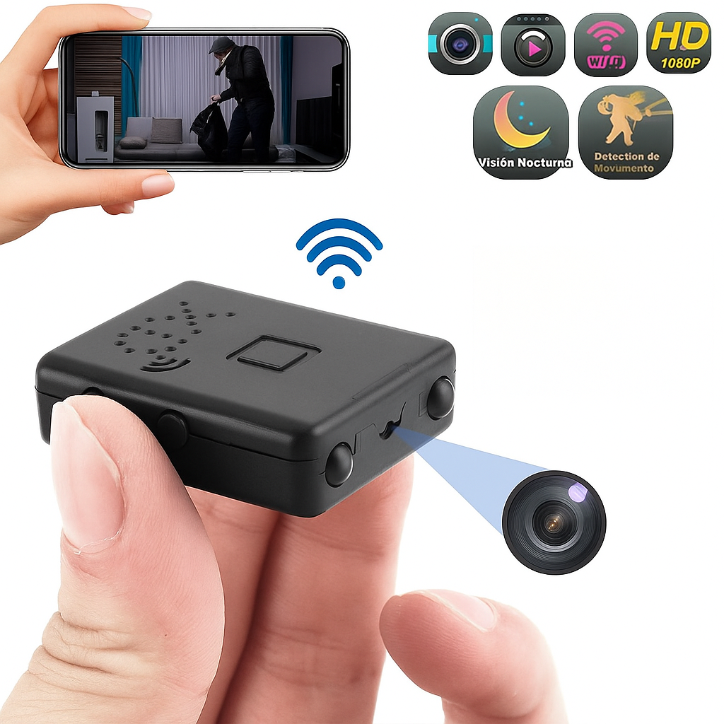 Mini Cámara Oculta Inalámbrica WiFi HD
