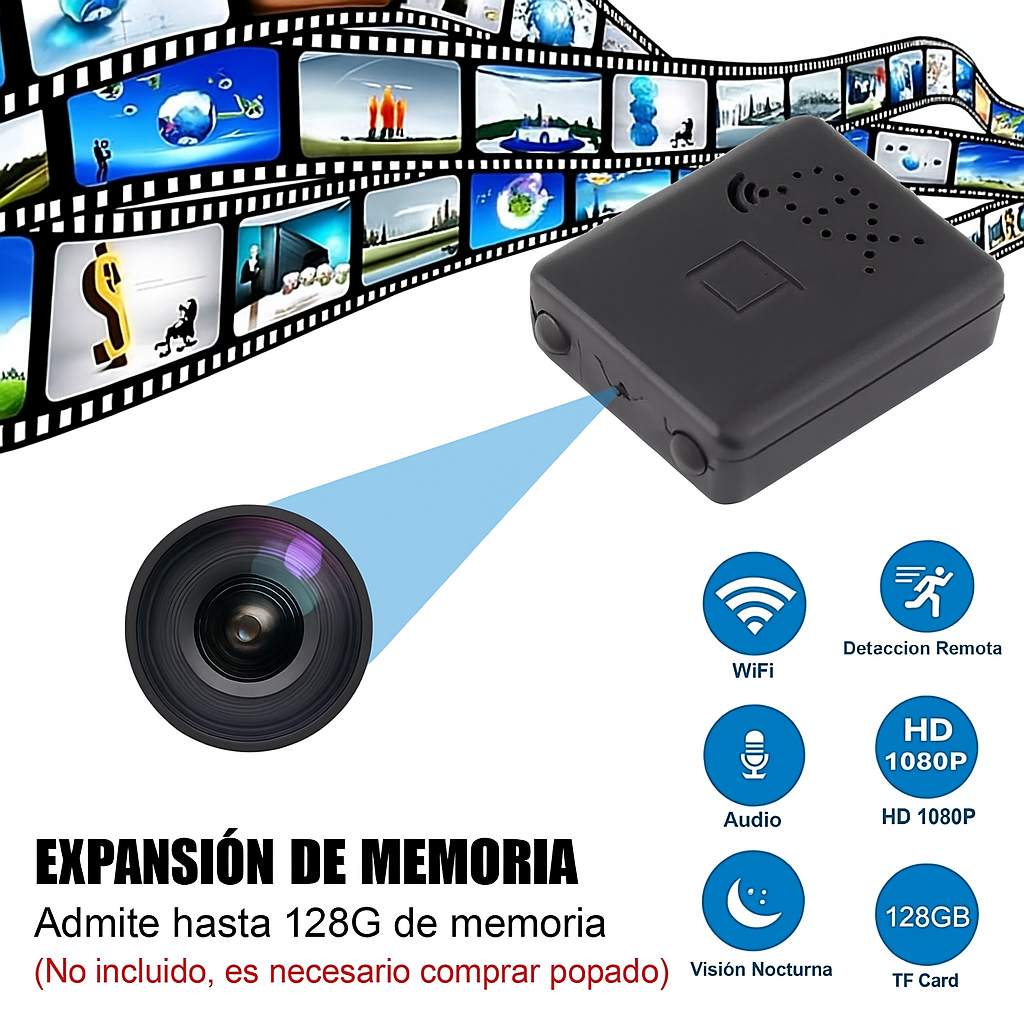 Mini Cámara Oculta Inalámbrica WiFi HD