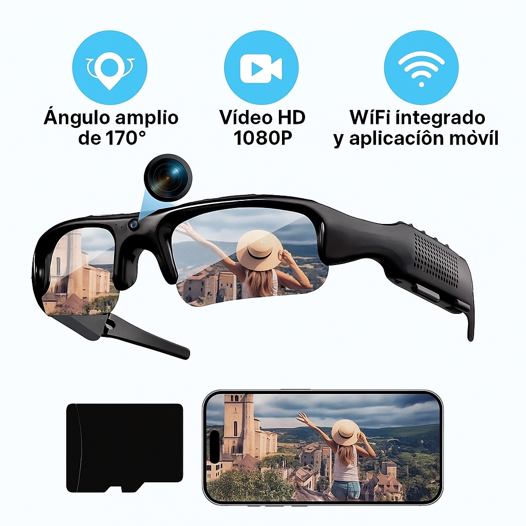 Gafas de Sol con Cámara Grabadora 4K HD