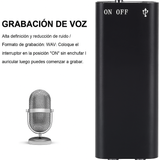 Grabador de Voz Oculto Compacto 16GB