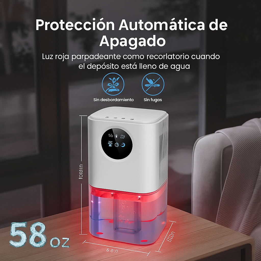 Deshumidificador Silencioso para Dormitorio y Baño