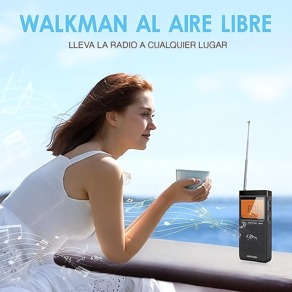 Radio Portátil de Bolsillo AM/FM con Alerta Meteorológica