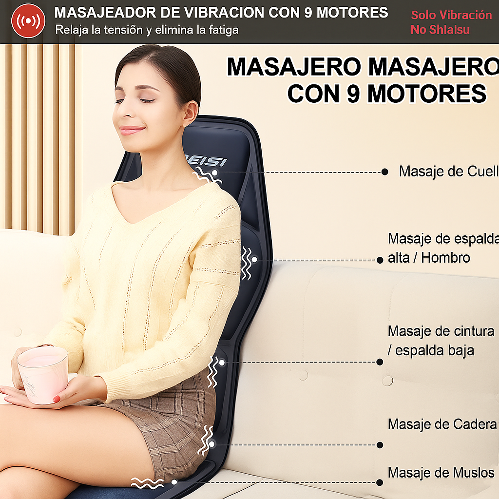 Masajeador de Espalda Completo con Calor y Vibración