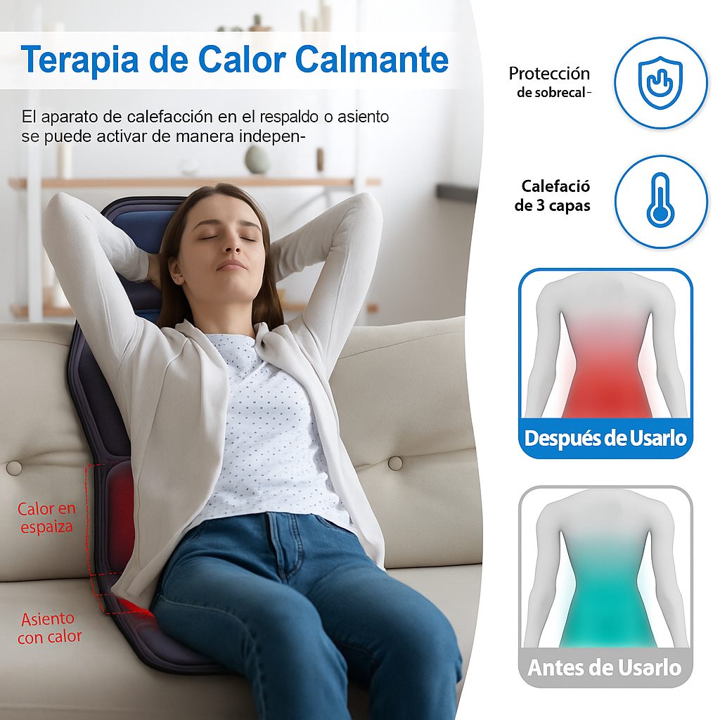 Masajeador de Espalda Completo con Calor y Vibración