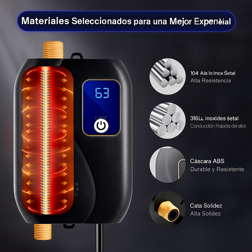 Calentador de Agua Instantáneo Sin Tanque 3000W