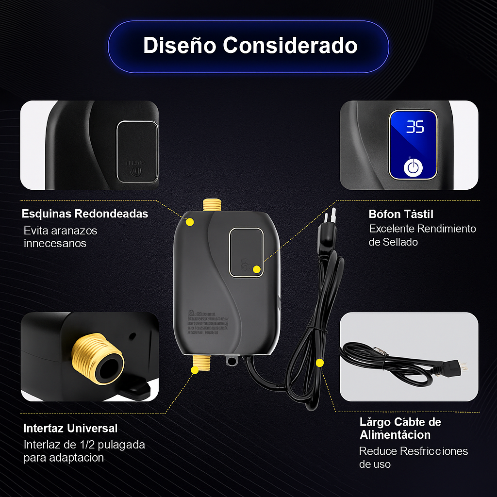Calentador de Agua Instantáneo Sin Tanque 3000W