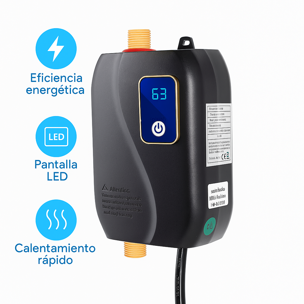 Calentador de Agua Instantáneo Sin Tanque 3000W
