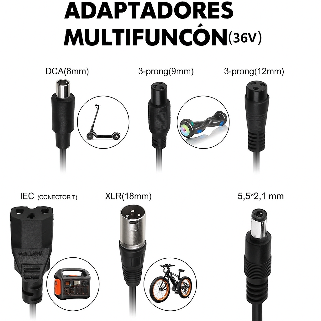 Cargador Universal para Bicicletas Eléctricas 36V