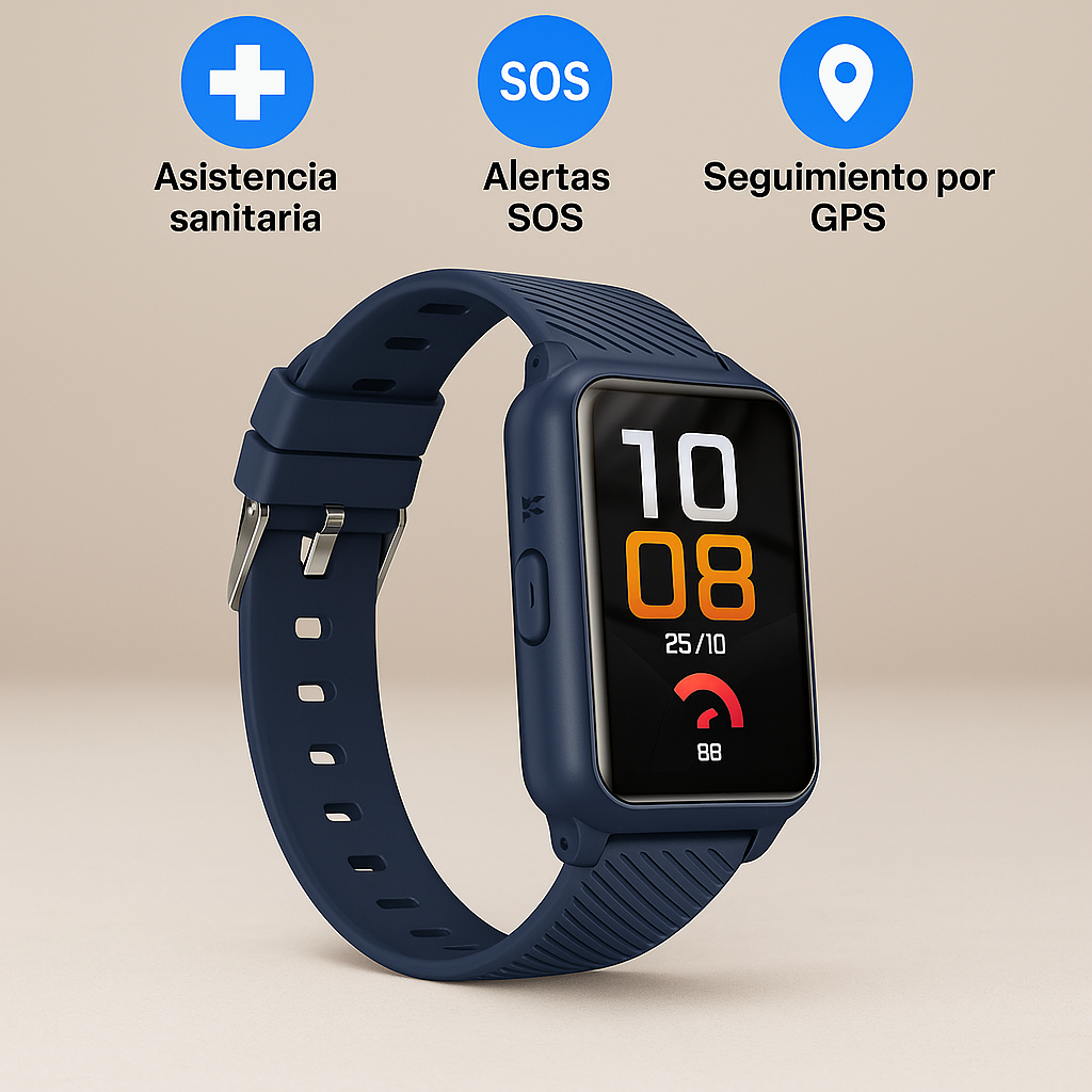 Reloj Inteligente SOS con Detección de Caídas para Mayores