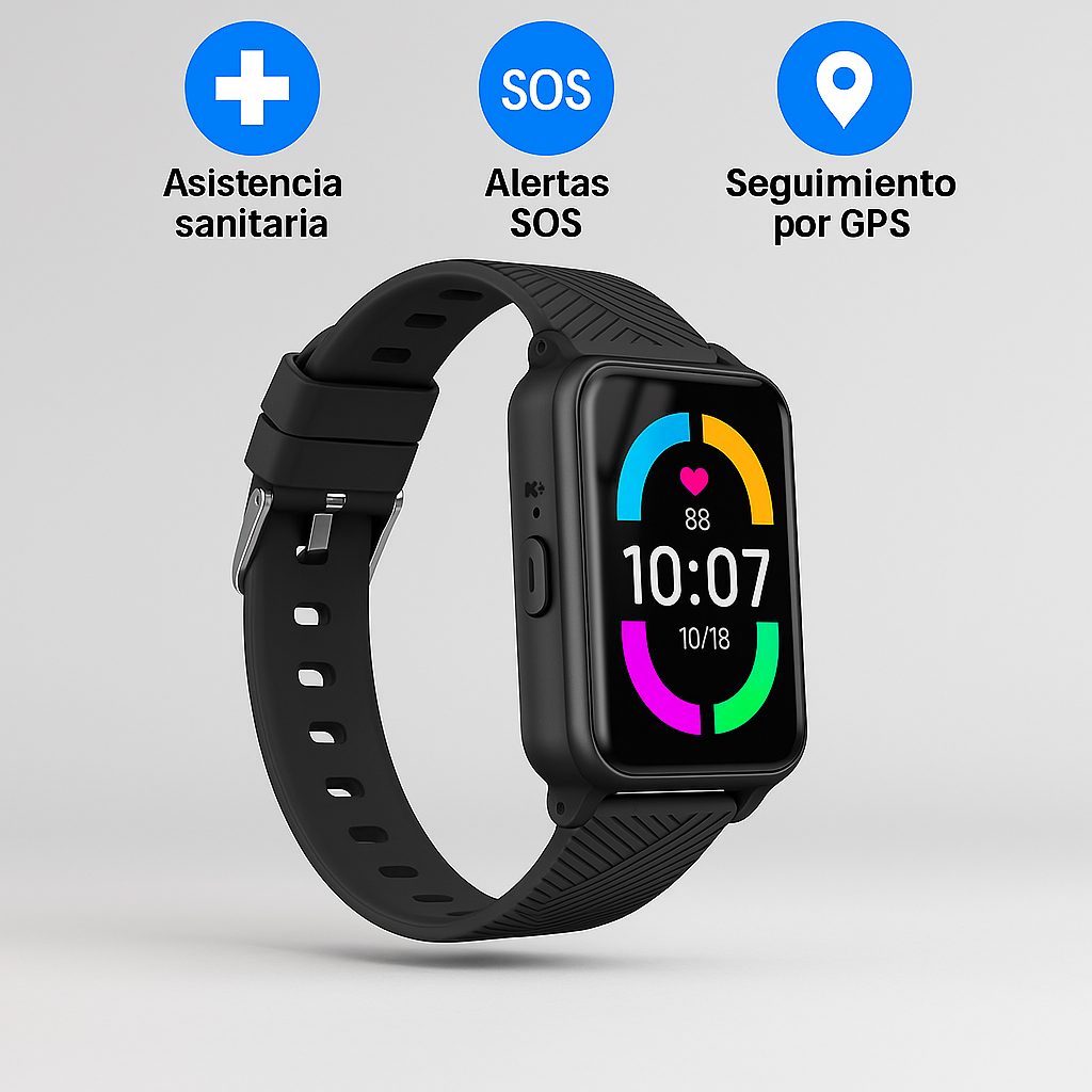 Reloj Inteligente SOS con Detección de Caídas para Mayores