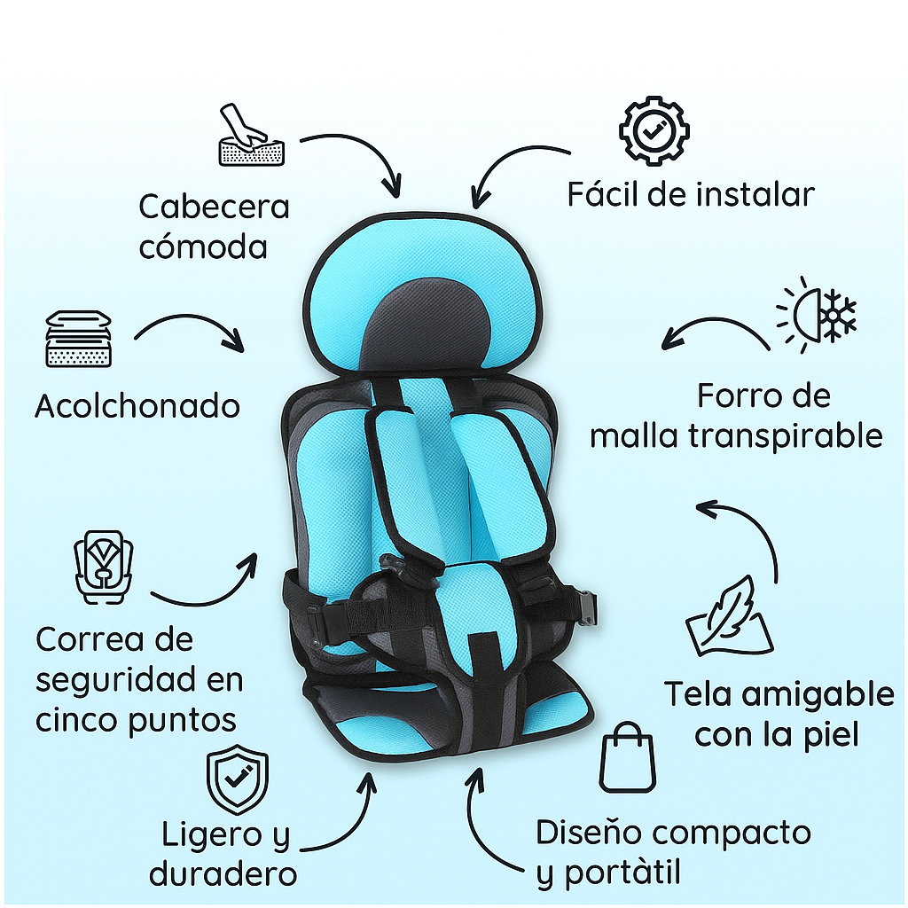Asiento de Viaje Plegable para Niños Seguro
