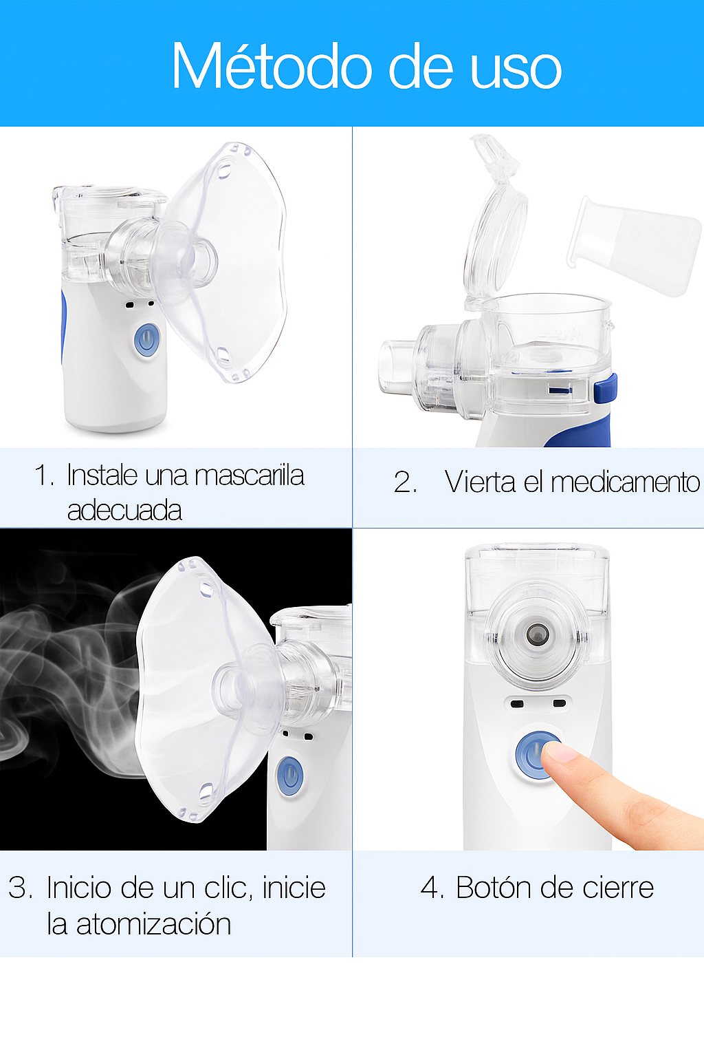 Nebulizador de Malla Portátil para Adultos y Niños