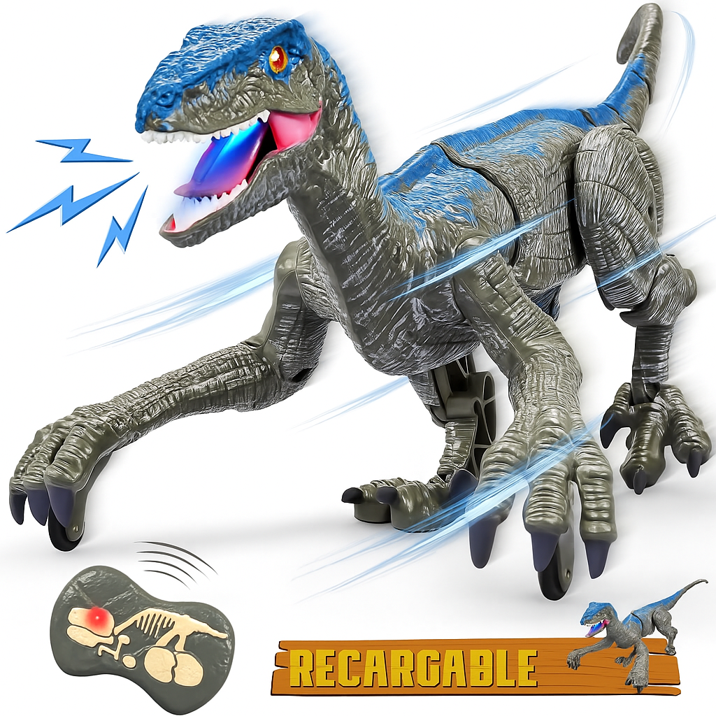Dinosaurio Velociraptor a Control Remoto Interactivo