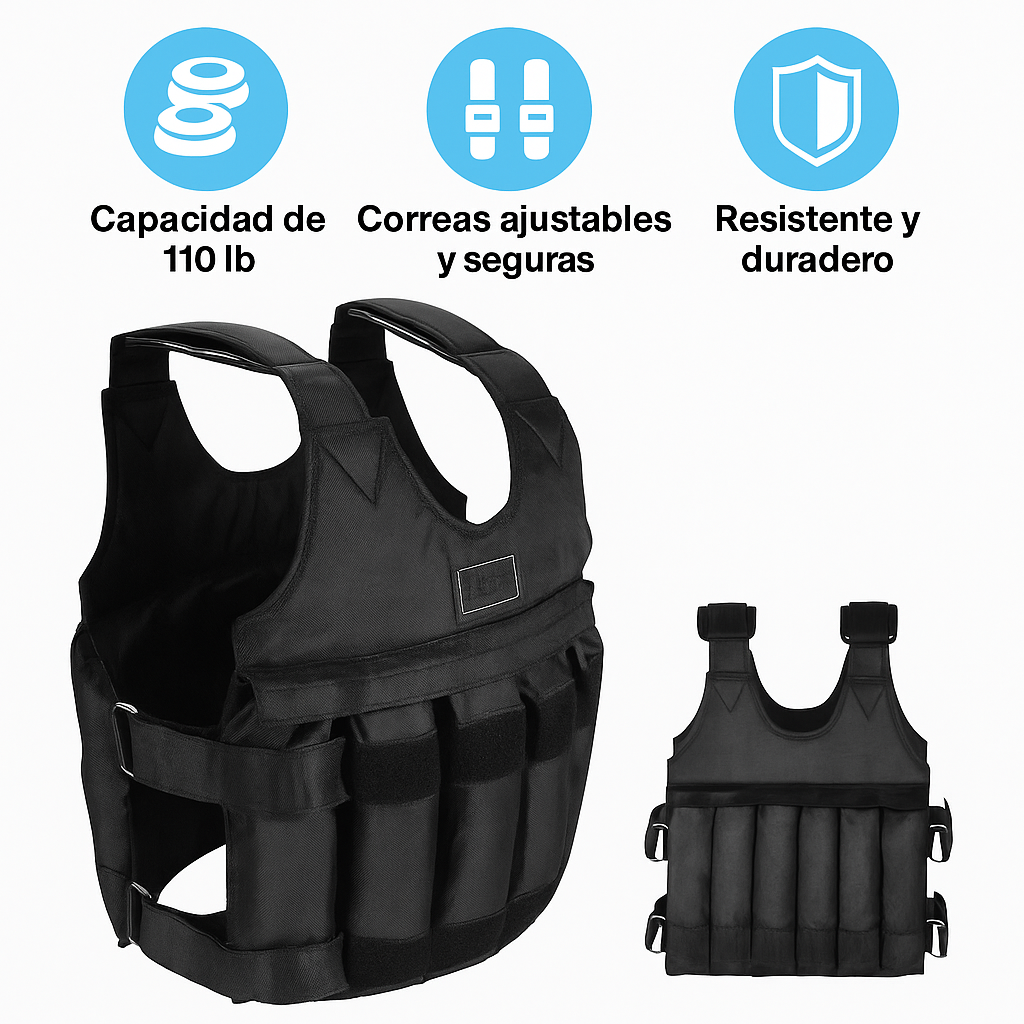 Chaleco de Pesas Ajustable 110 lb Fitness