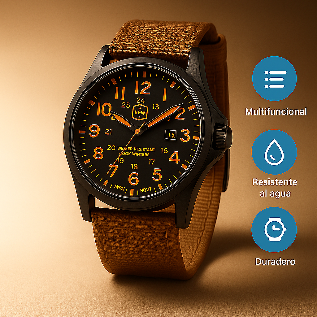Reloj Militar Analógico Impermeable Estilo Táctico