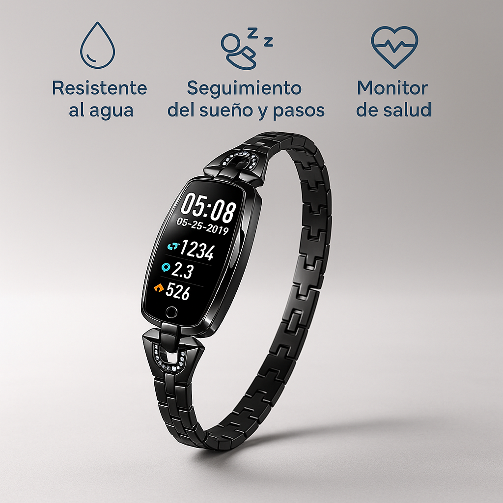 Smartwatch Fitness Mujer Elegante con Monitor de Salud