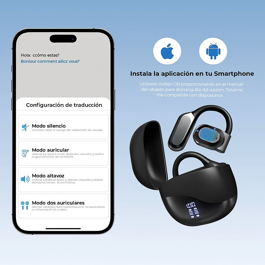 Auriculares de Traducción Inteligente 144 Idiomas