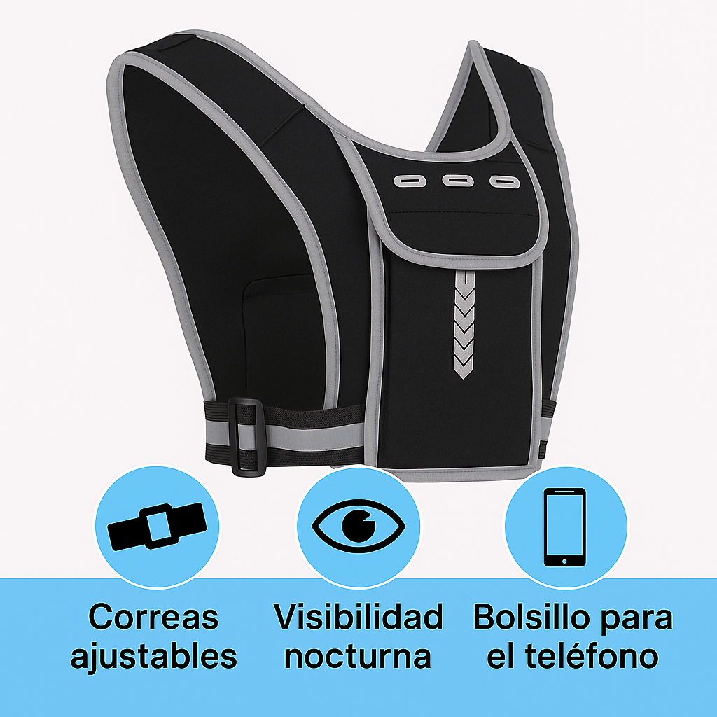 Chaleco Reflectante para Correr con Bolsa Frontal