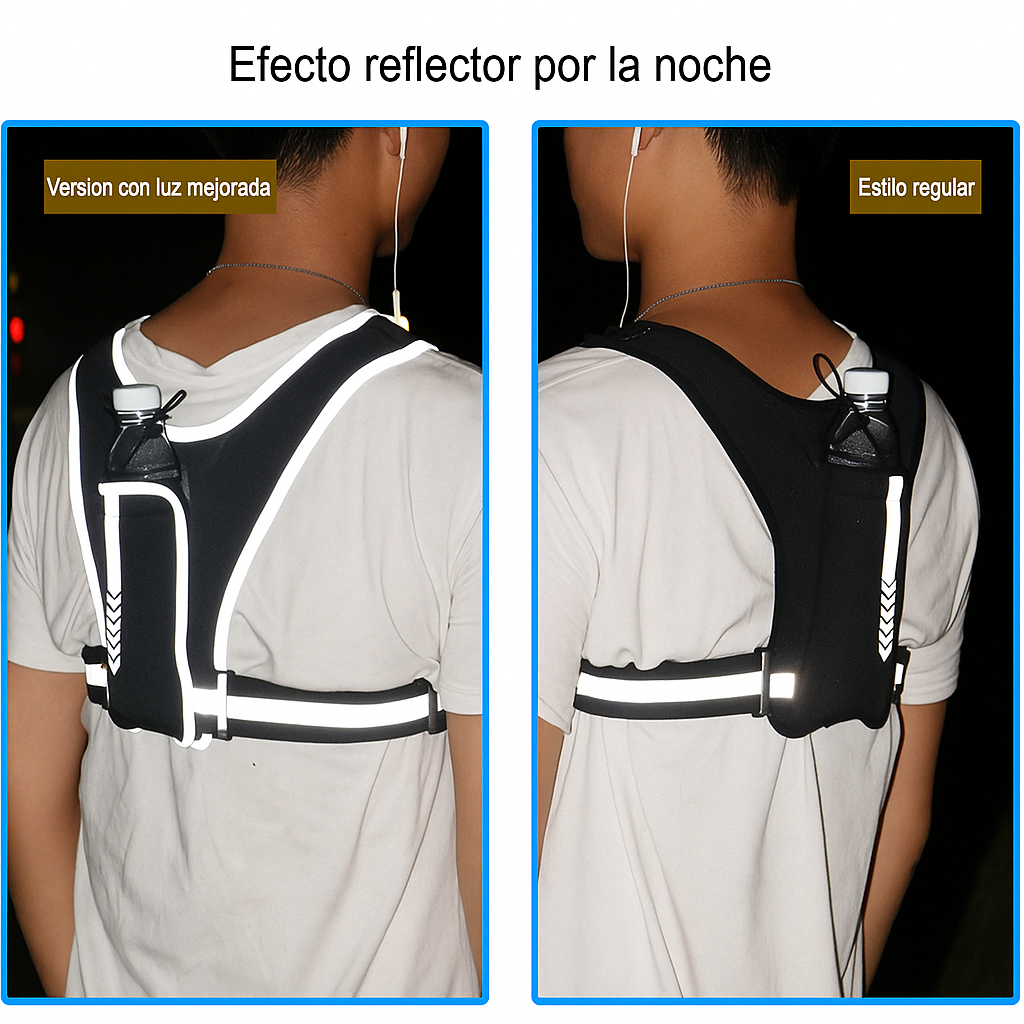 Chaleco Reflectante para Correr con Bolsa Frontal