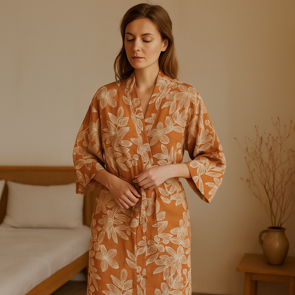 SereniLoom Kimono de Baño Algodón Suave - Transpirable - Lujo
