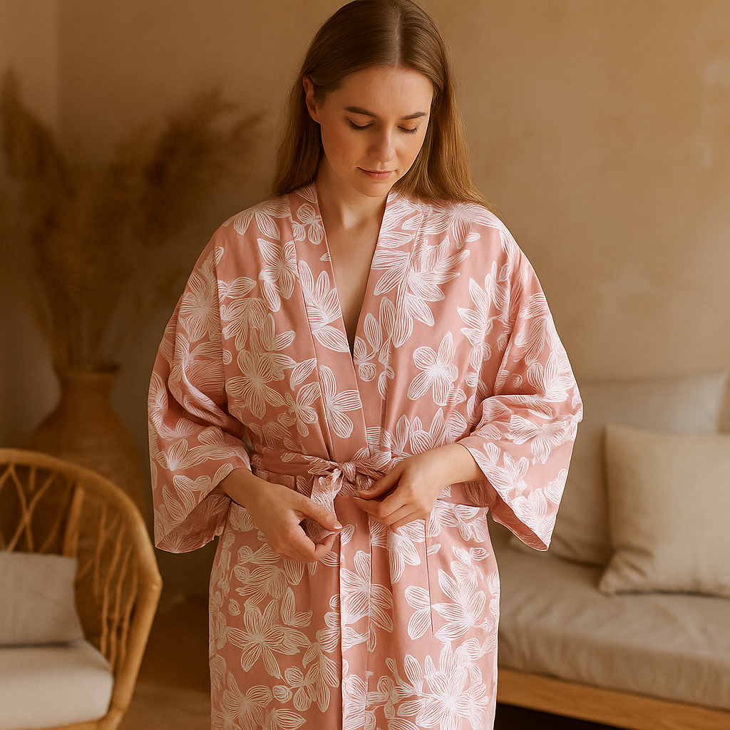 SereniLoom Kimono de Baño Algodón Suave - Transpirable - Lujo