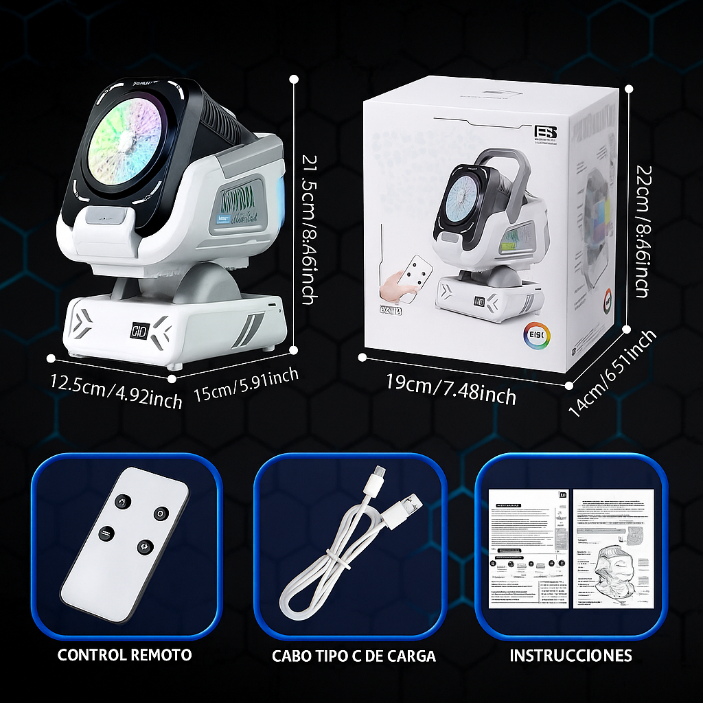 Máquina de Burbujas para Fiesta con Luces RGB