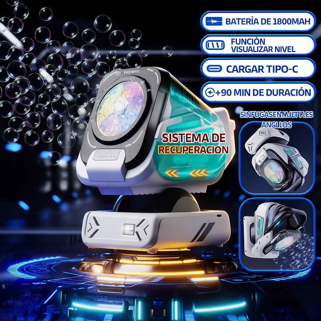 Máquina de Burbujas para Fiesta con Luces RGB